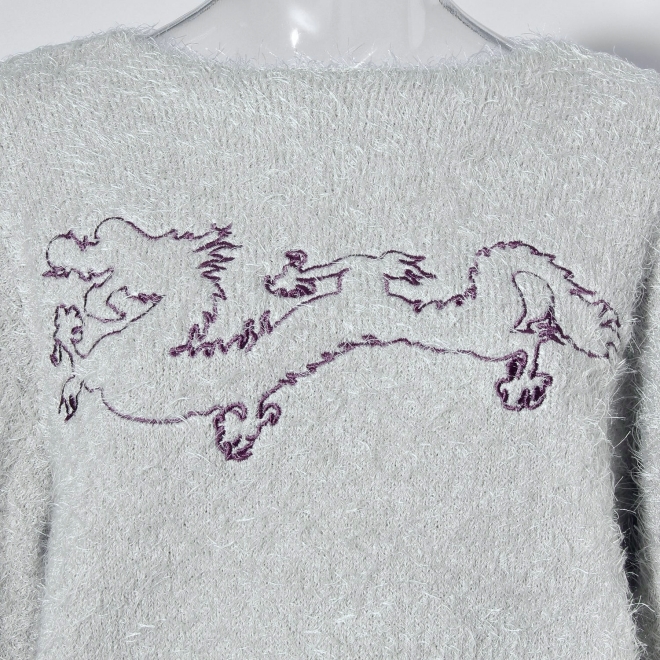 【COMING SOON】WLC ドラゴンダブルフェイスシャギー ニット 詳細画像 ライトグレー 4