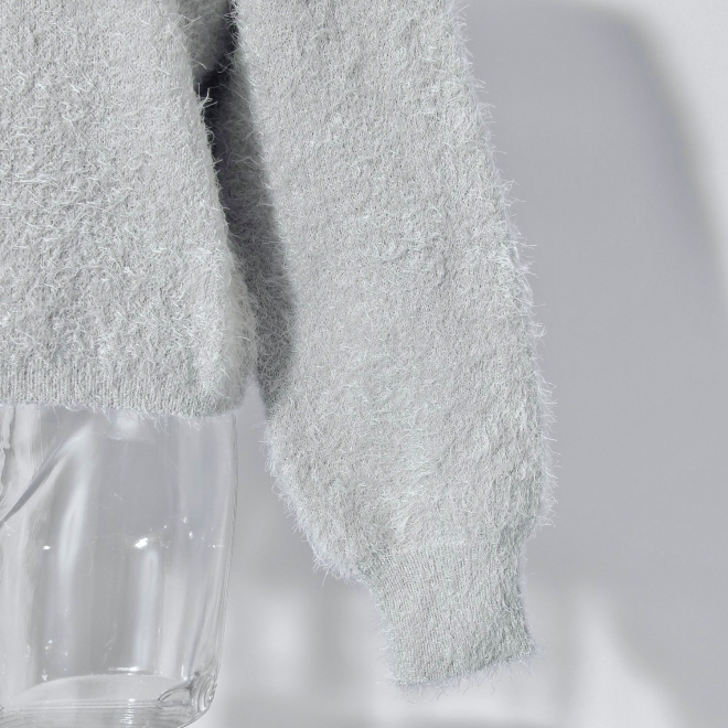 【COMING SOON】WLC ドラゴンダブルフェイスシャギー ニット 詳細画像 ライトグレー 5