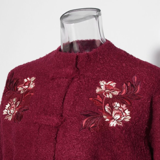 【COMING SOON】Flower embroidery Knit 詳細画像 レッド 4