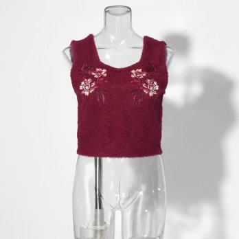 【COMING SOON】Flower embroidery Knit