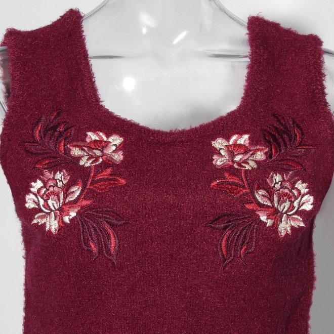 【COMING SOON】Flower embroidery Knit 詳細画像 レッド 4