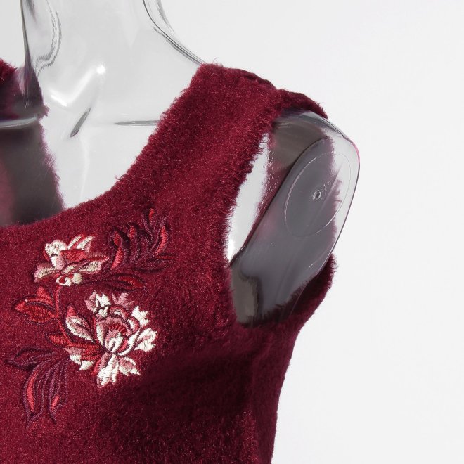 【COMING SOON】Flower embroidery Knit 詳細画像 レッド 5