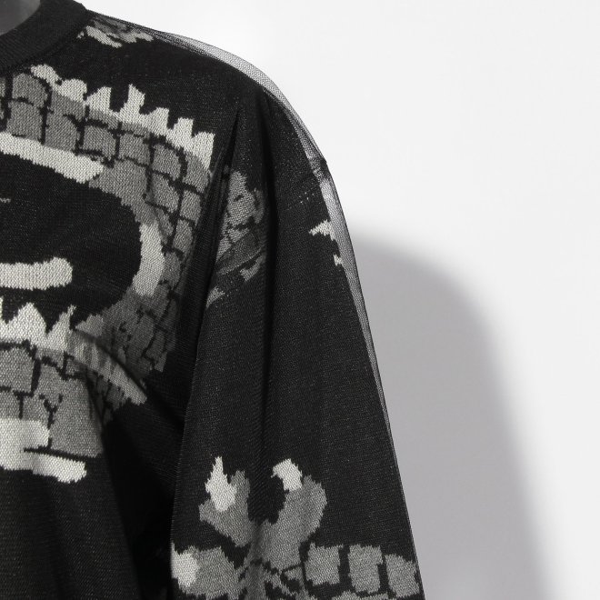 【COMING SOON】Dragon jacquard+Tulle knit 詳細画像 ブラック 3