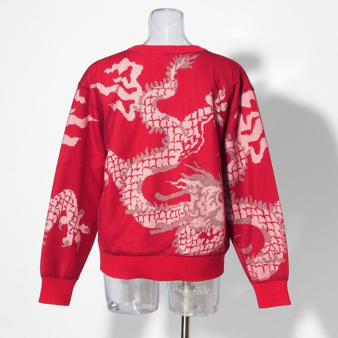 【COMING SOON】Dragon jacquard+Tulle knit 詳細画像 レッド 3