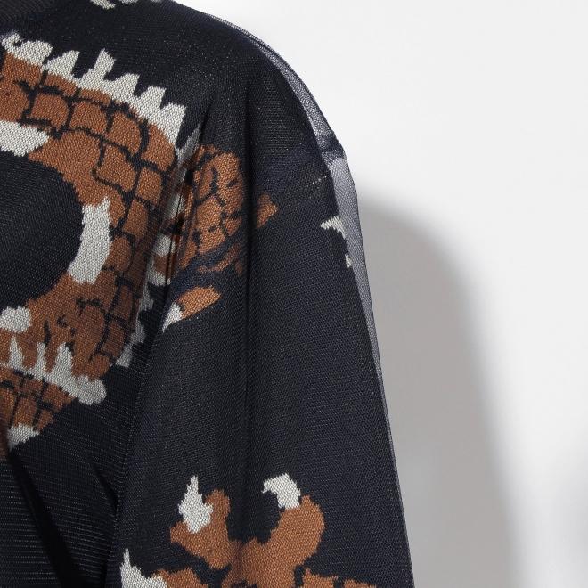 Dragon jacquard+Tulle knit 詳細画像 ネイビー 7