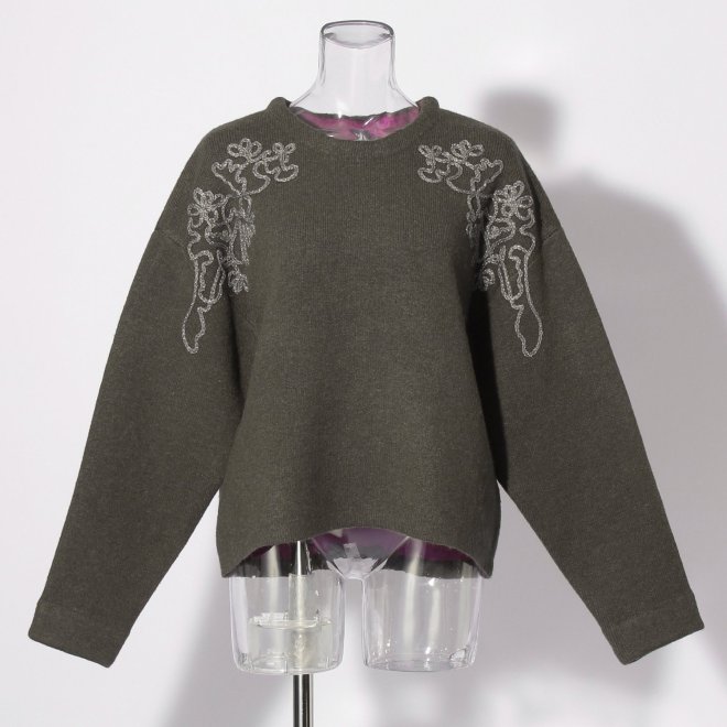 【COMING SOON】WL ウールブレンドダブルフェイス ニット 詳細画像 グレー 1