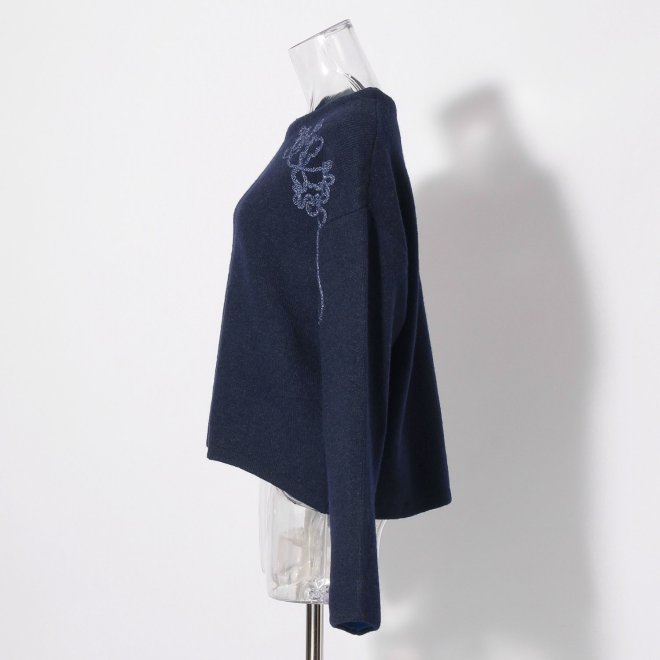 【COMING SOON】WL ウールブレンドダブルフェイス ニット 詳細画像 ネイビー 2