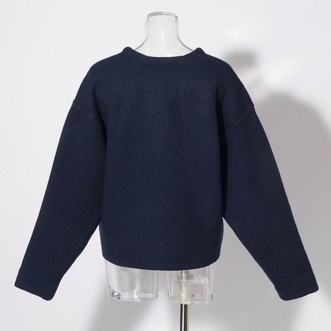 【COMING SOON】WL ウールブレンドダブルフェイス ニット 詳細画像 ネイビー 3