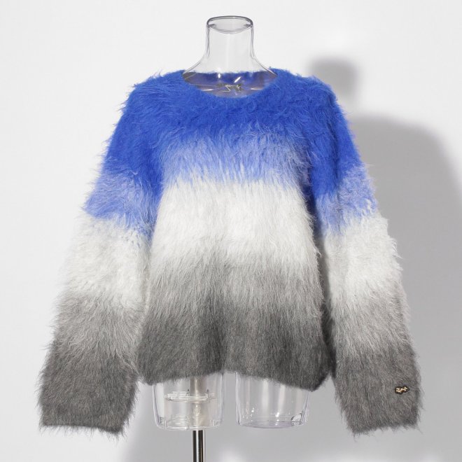 【COMING SOON】WLC ウールブラッシュグラデーション ニット 詳細画像 ライトブルー 1