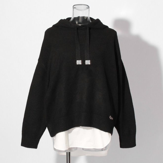 【COMING SOON】WLC インナーセットフードニット プルオーバー 詳細画像 ブラック 1