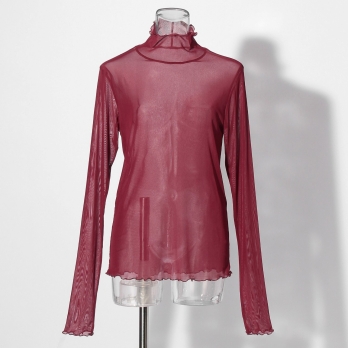 【まとう化粧品 HADA WEAR】TULLE HIGH NECK ブラウス