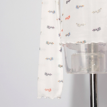 【まとう化粧品 HADA WEAR】TULLE HIGH NECK ブラウス 詳細画像