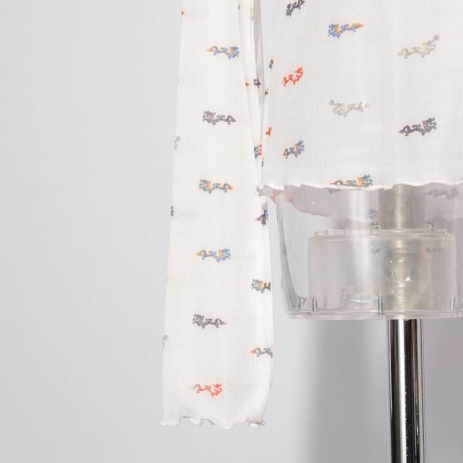 【まとう化粧品 HADA WEAR】TULLE HIGH NECK ブラウス 詳細画像 白系マルチ 6