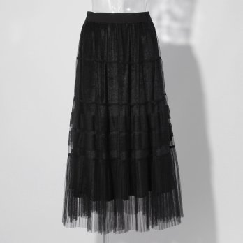 【COMING SOON】WLC チュール&times;サテンレイヤードスカート 詳細画像