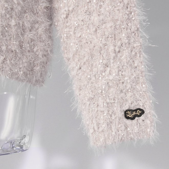 【COMING SOON】WLC ラメフラワーフェザーモールネップ プルオーバー 詳細画像 ライトグレー 2