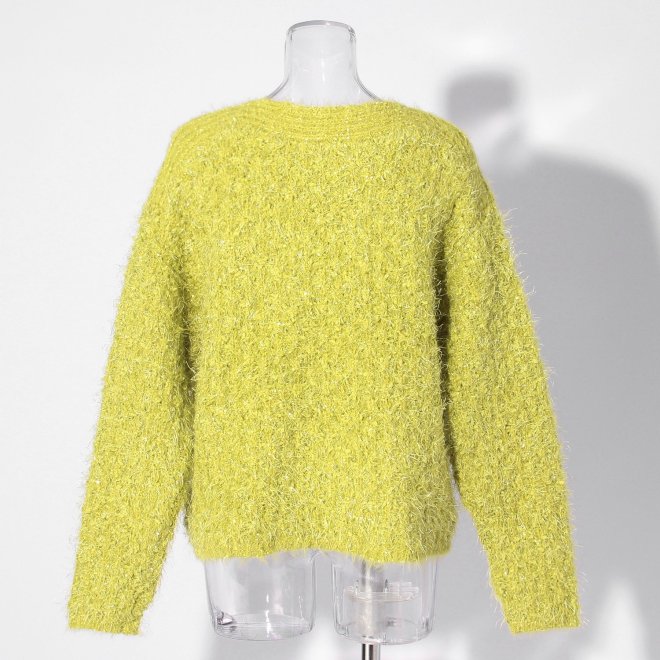 【COMING SOON】WLC ラメフラワーフェザーモールネップ プルオーバー 詳細画像 イエロー 3