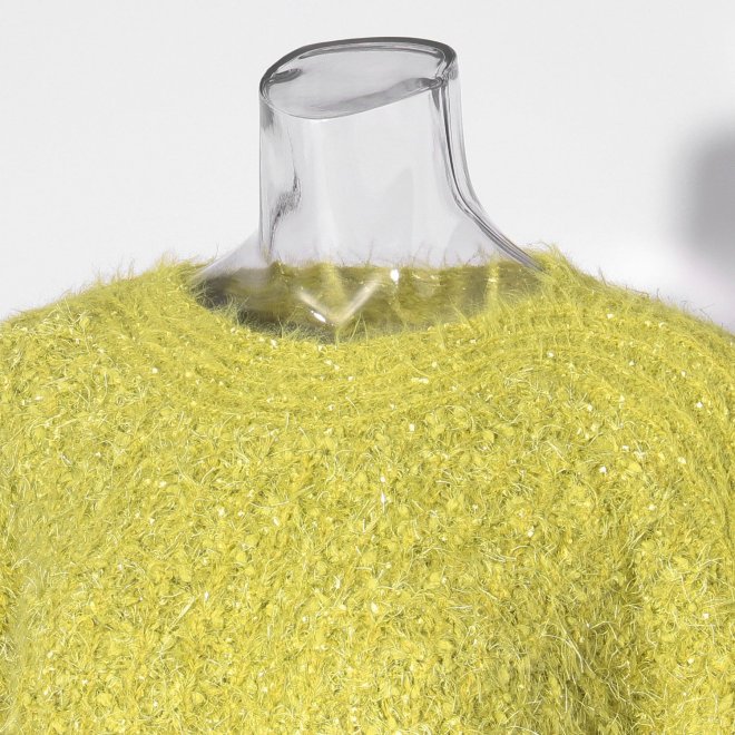 【COMING SOON】WLC ラメフラワーフェザーモールネップ プルオーバー 詳細画像 イエロー 4