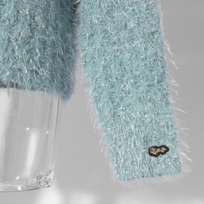 【COMING SOON】WLC ラメフラワーフェザーモールネップ プルオーバー 詳細画像 ライトブルー 2