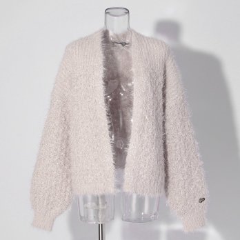 【COMING SOON】WLC ラメフラワーフェザーモールネップ カーディガン 詳細画像