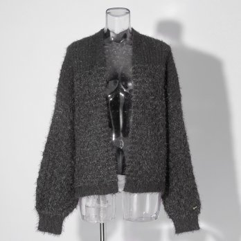 【COMING SOON】WLC ラメフラワーフェザーモールネップ カーディガン 詳細画像