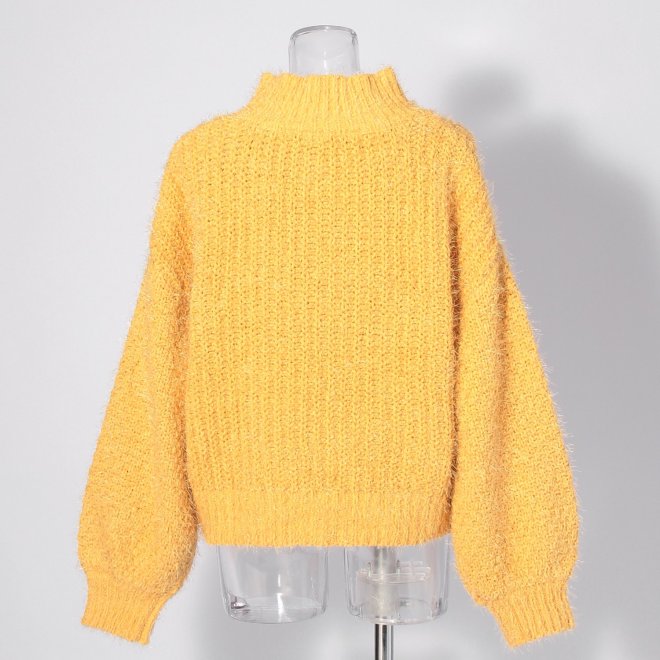 【COMING SOON】WLC バスケットモールスタンドネックニット 詳細画像 イエロー 3