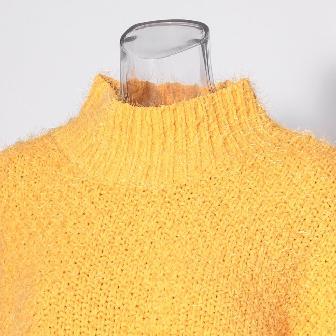 【COMING SOON】WLC バスケットモールスタンドネックニット 詳細画像 イエロー 4