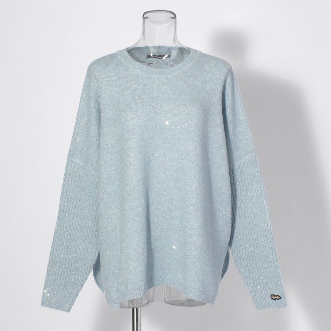 【COMING SOON】WLC スパンコールドルマンニット 詳細画像 ライトブルー 1
