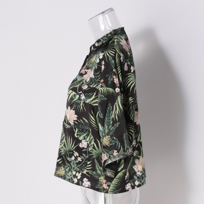 Hide＆Seek panda print on satin ブラウス 詳細画像 黒系マルチ 6