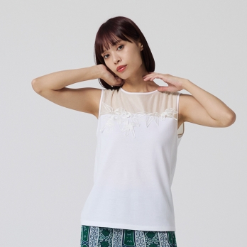 Bamboo embroidery Tシャツ 詳細画像