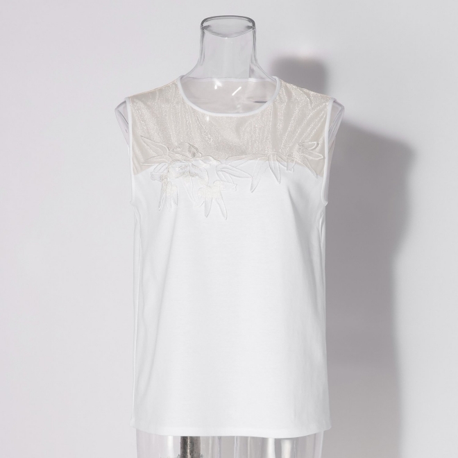 Bamboo embroidery Tシャツ 詳細画像 ホワイト 5
