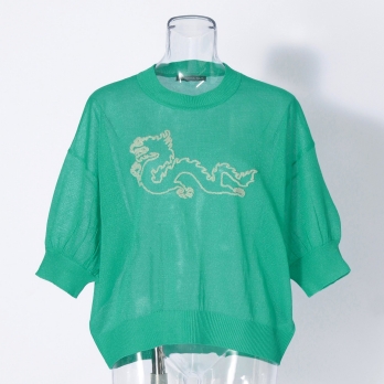 WLC サガラ刺繍強撚ラメニット プルオーバー 詳細画像