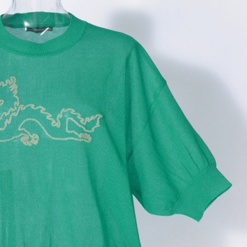 WLC サガラ刺繍強撚ラメニット プルオーバー 詳細画像