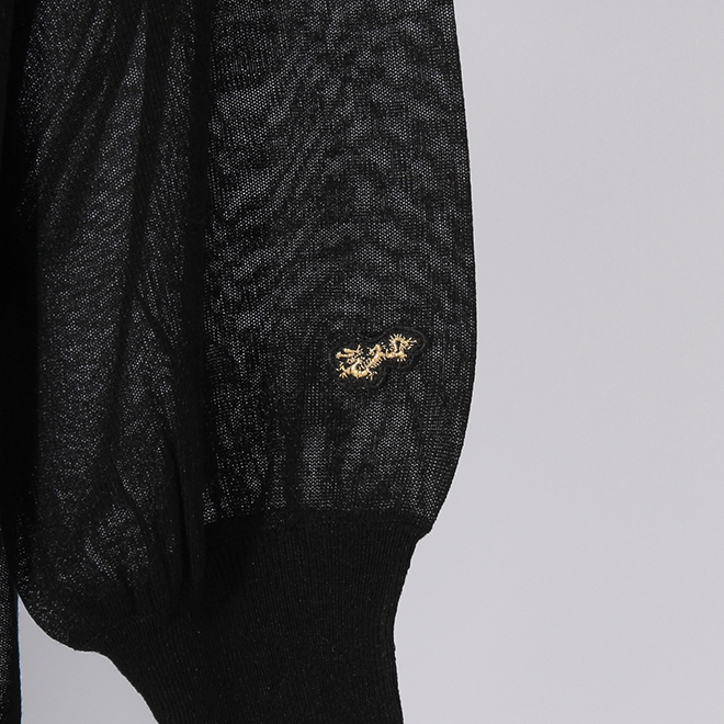 【COMING SOON】WLC 強撚ラメスリットトッパー ニット 詳細画像 ブラック 2