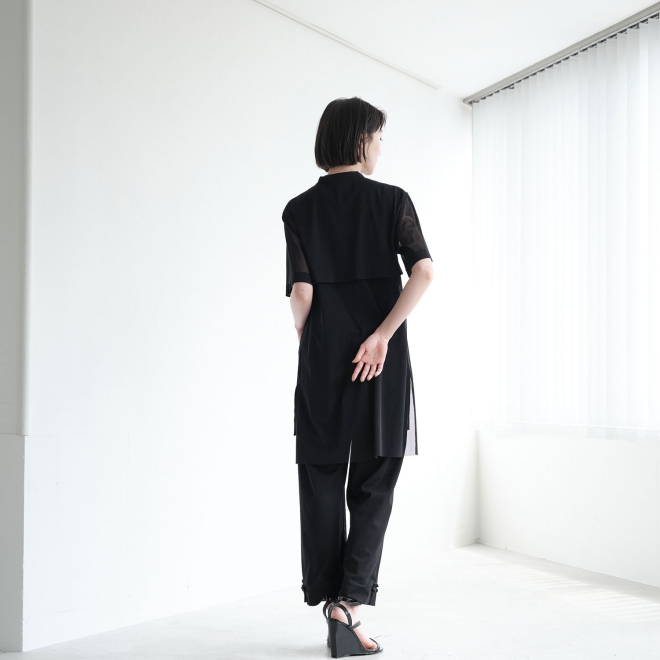 【接触冷感】Solid air net ブラウス 詳細画像 ブラック 3