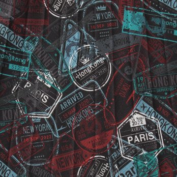 Passport stamp print net スカート 詳細画像