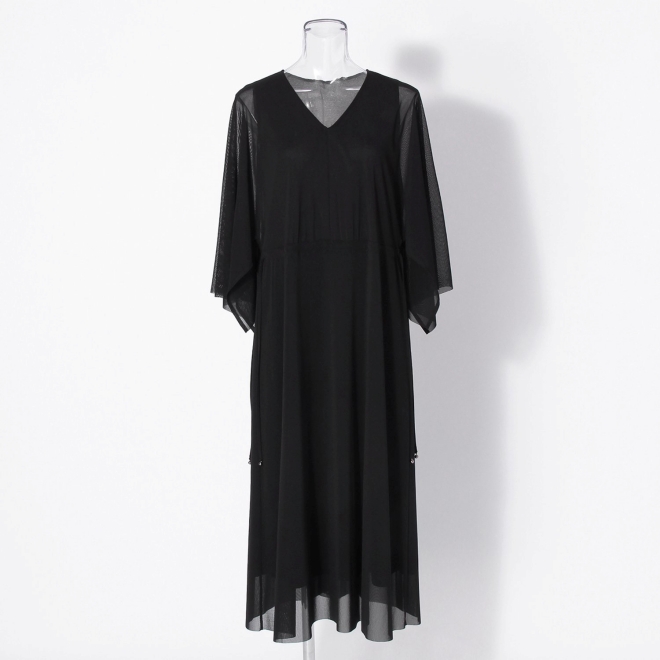 【接触冷感】Solid air net ドレス 詳細画像 ブラック 2