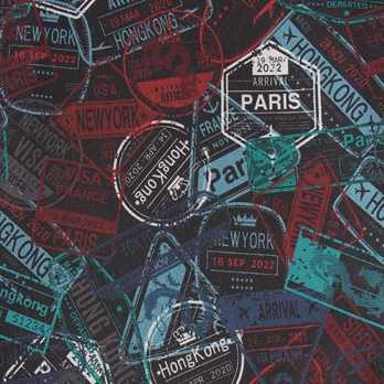 Passport stamp print net ドレス 詳細画像