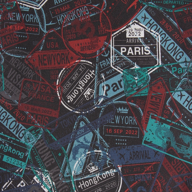 Passport stamp print net ドレス 詳細画像 黒系マルチ 8