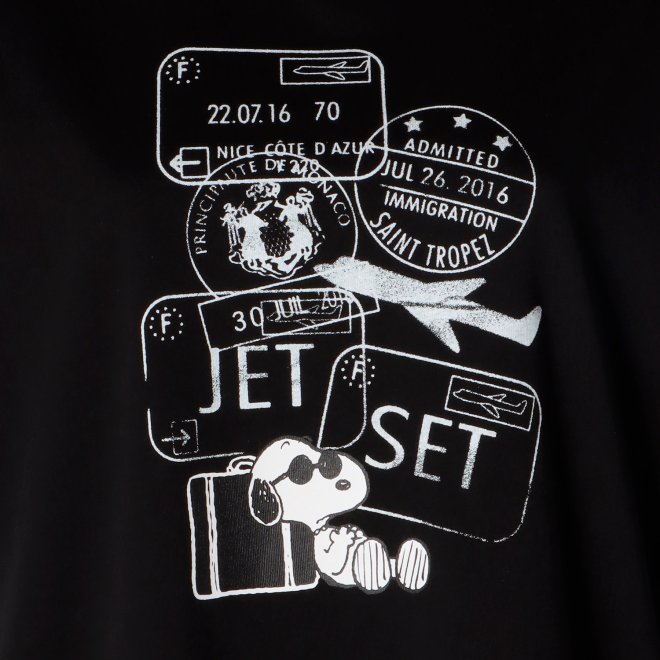 【COMING SOON】【 スヌーピー 】 Passport stamp Tシャツ 詳細画像 ブラック 4
