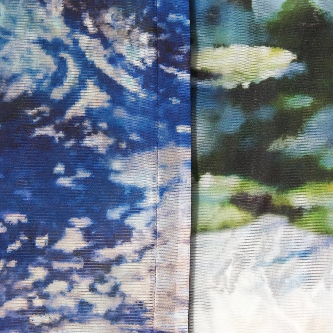 Night blooming waterlily print ブラウス 詳細画像 ブルー系マルチ 7