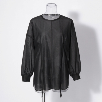 Sheer raschel long sleeve tee ブラウス 詳細画像