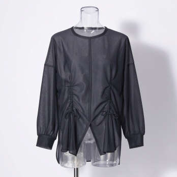 Sheer raschel long sleeve tee ブラウス