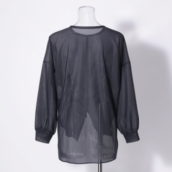Sheer raschel long sleeve tee ブラウス 詳細画像