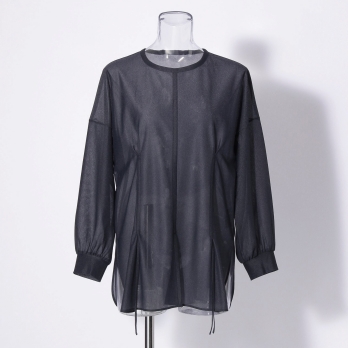 Sheer raschel long sleeve tee ブラウス 詳細画像