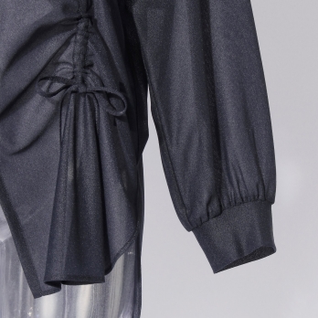 Sheer raschel long sleeve tee ブラウス 詳細画像