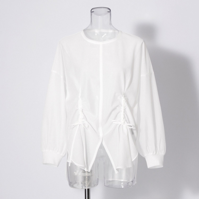 Sheer raschel long sleeve tee ブラウス 詳細画像 ホワイト 1
