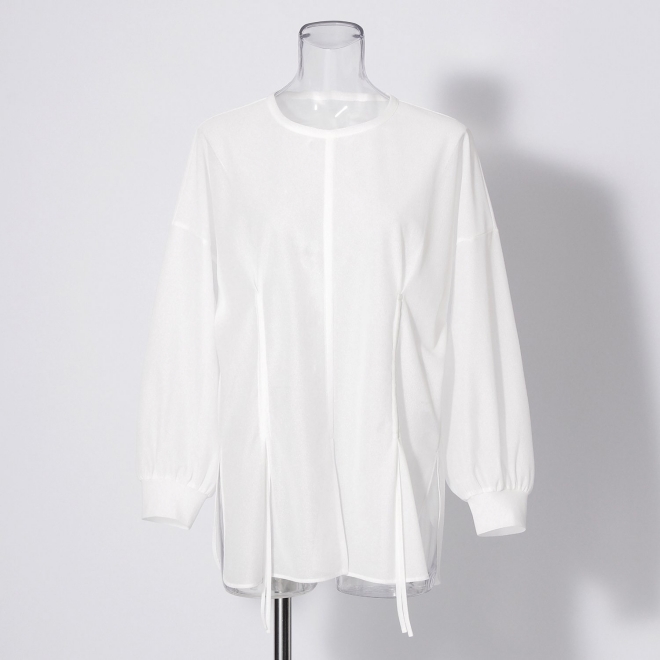 Sheer raschel long sleeve tee ブラウス 詳細画像 ホワイト 2
