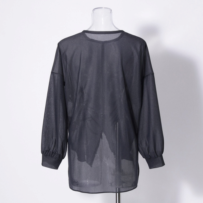 Sheer raschel long sleeve tee ブラウス 詳細画像 ネイビー 3