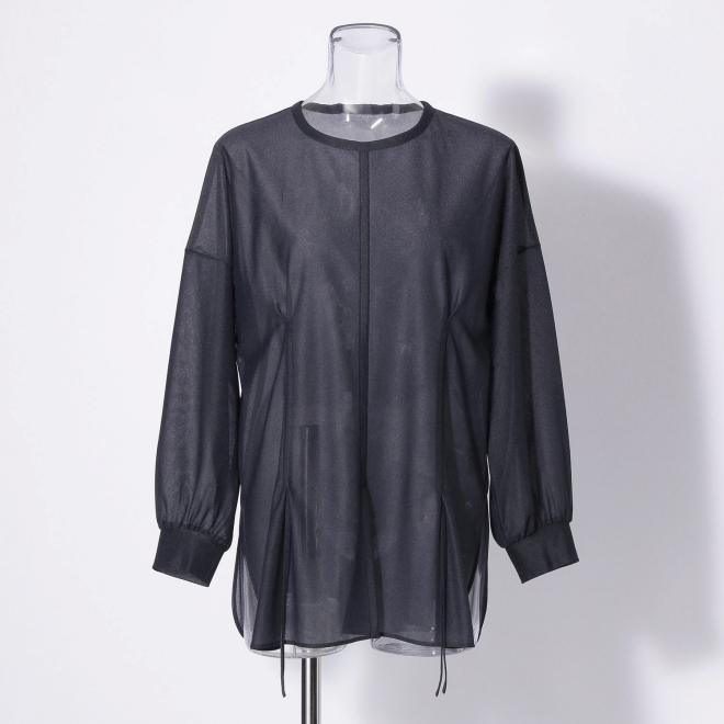 Sheer raschel long sleeve tee ブラウス 詳細画像 ネイビー 4