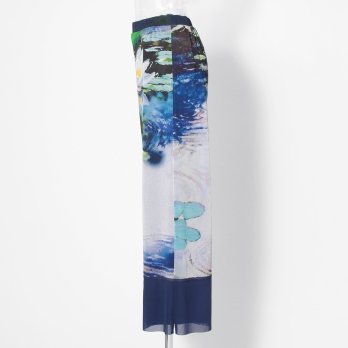 Night blooming waterlily print パンツ 詳細画像